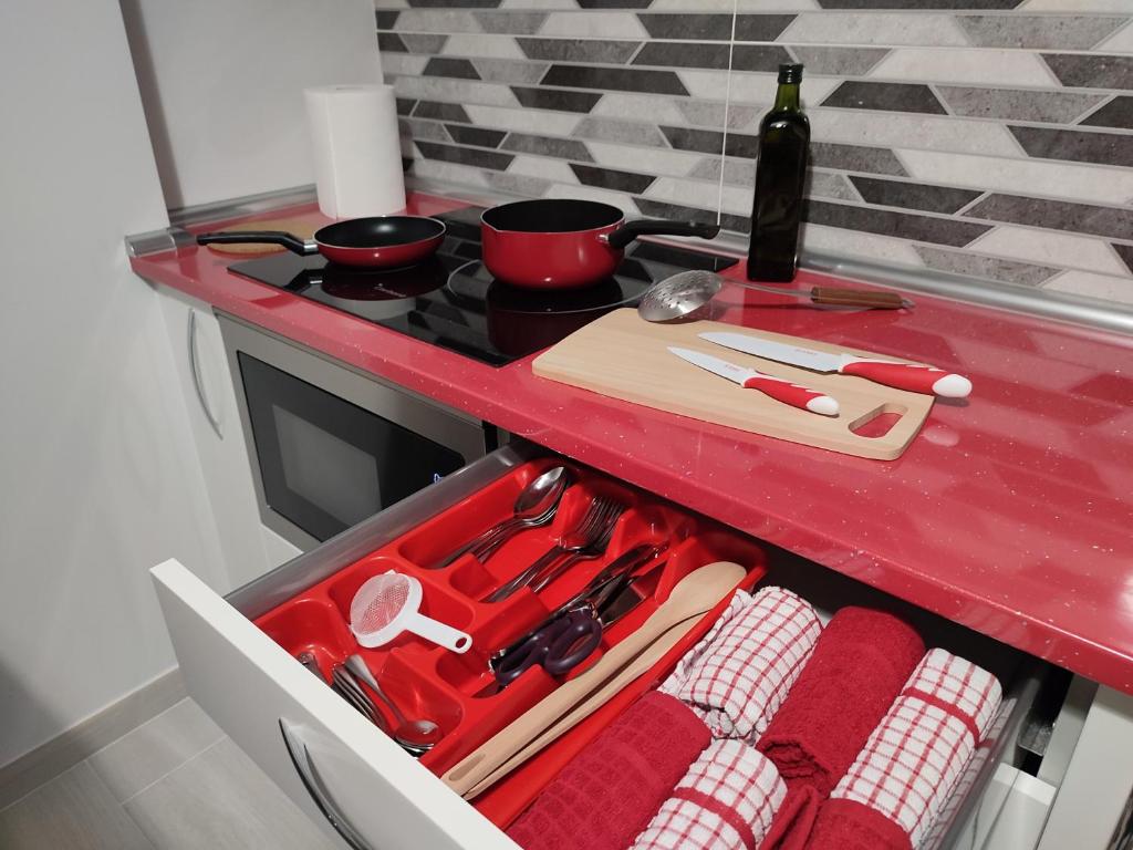Kuchyň nebo kuchyňský kout v ubytování Apartamento Madrid Norte