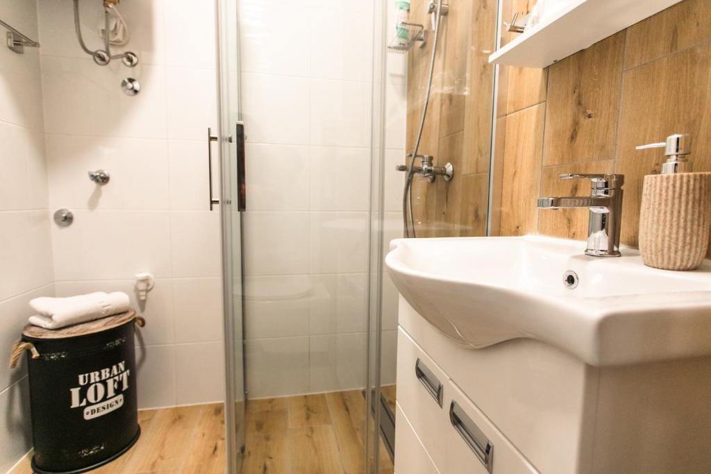 Koupelna v ubytování Room Jacuzzi “ATHENA”