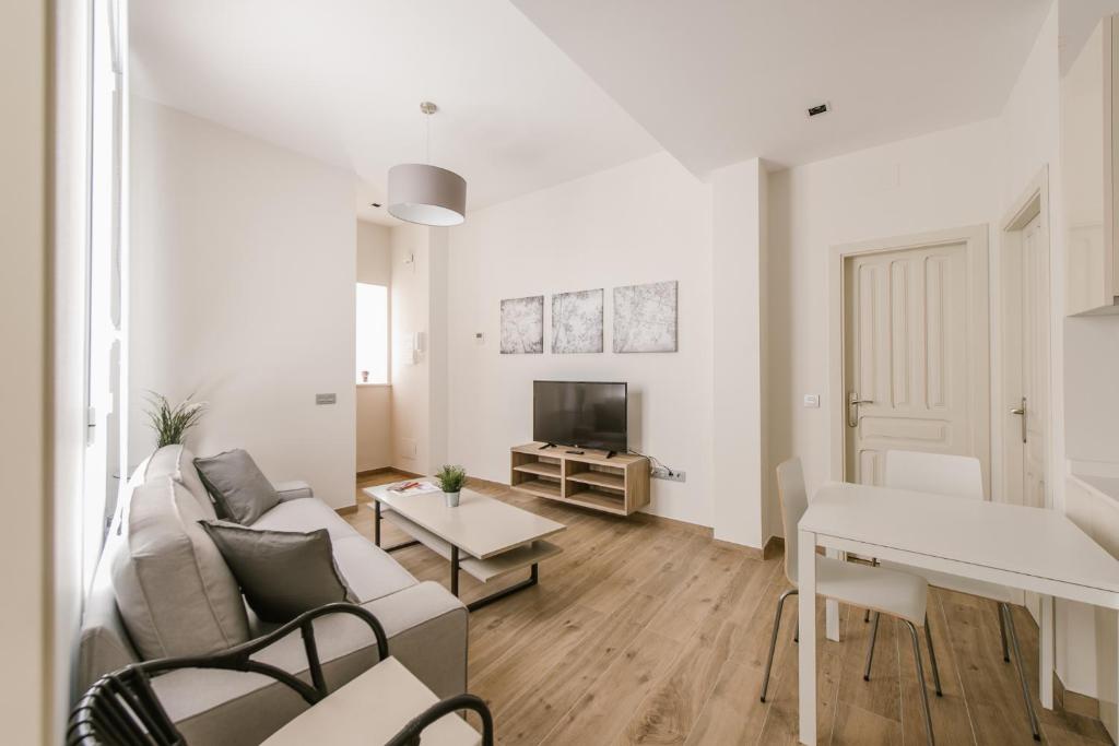 TV a/nebo společenská místnost v ubytování T1, Tirso de Molina, apartamento luminoso y tranquilo