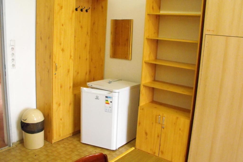 Kuchyň nebo kuchyňský kout v ubytování Pannonia Hostel