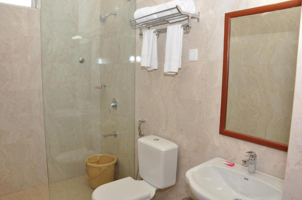 Koupelna v ubytování Hotel Royal Chambers