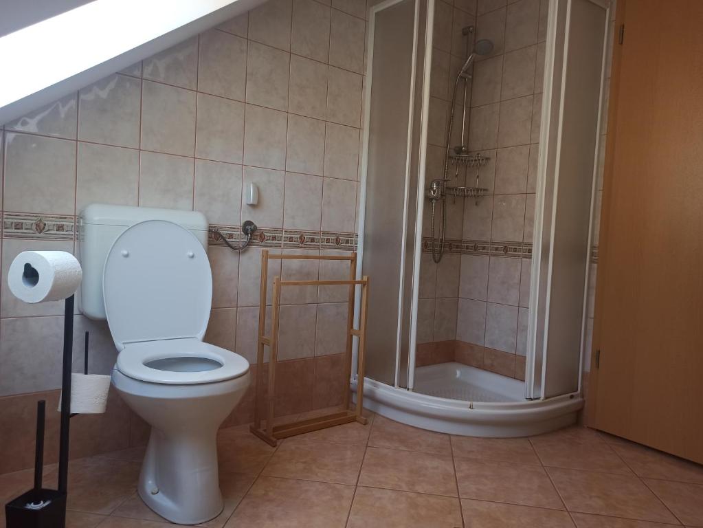 Koupelna v ubytování Apartments Skok