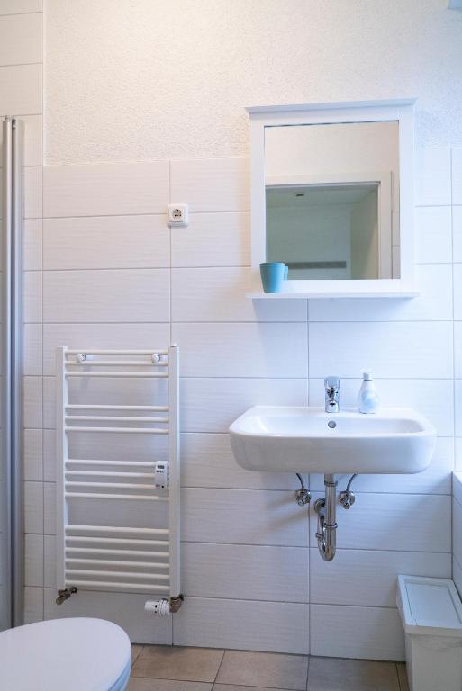 Koupelna v ubytování Harzquartier