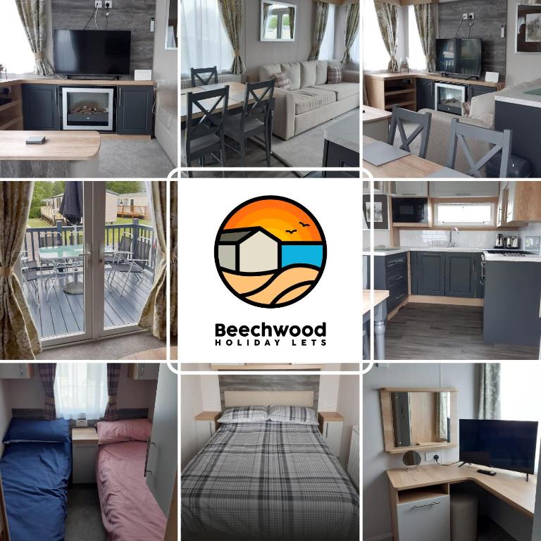 a collage of pictures of a living room and a kitchen at 1 The Brambles in Cleethorpes