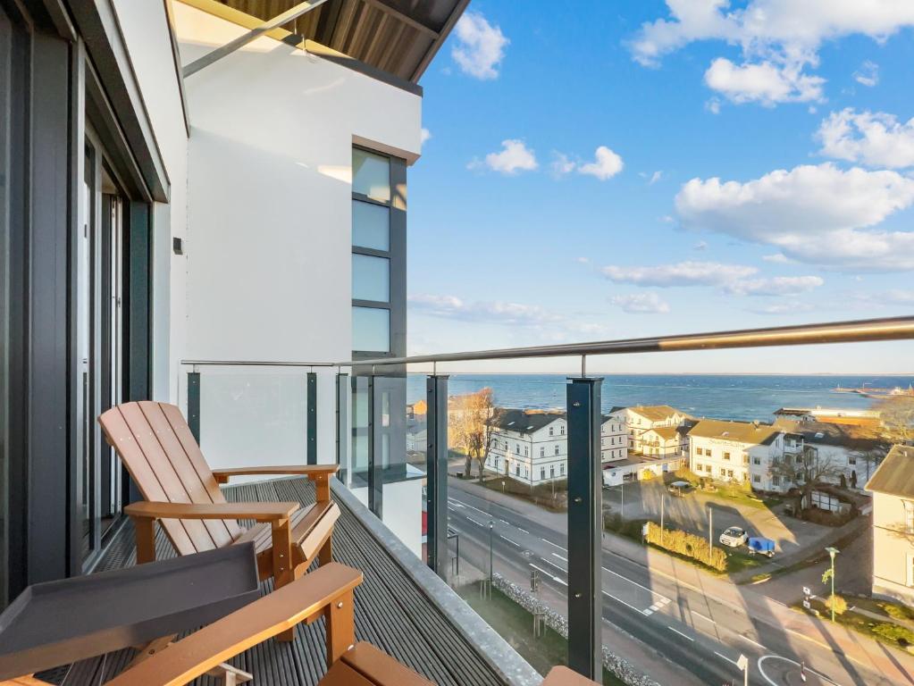 balcone con vista sull'oceano di Penthouse - Sterntaucher a Glowe