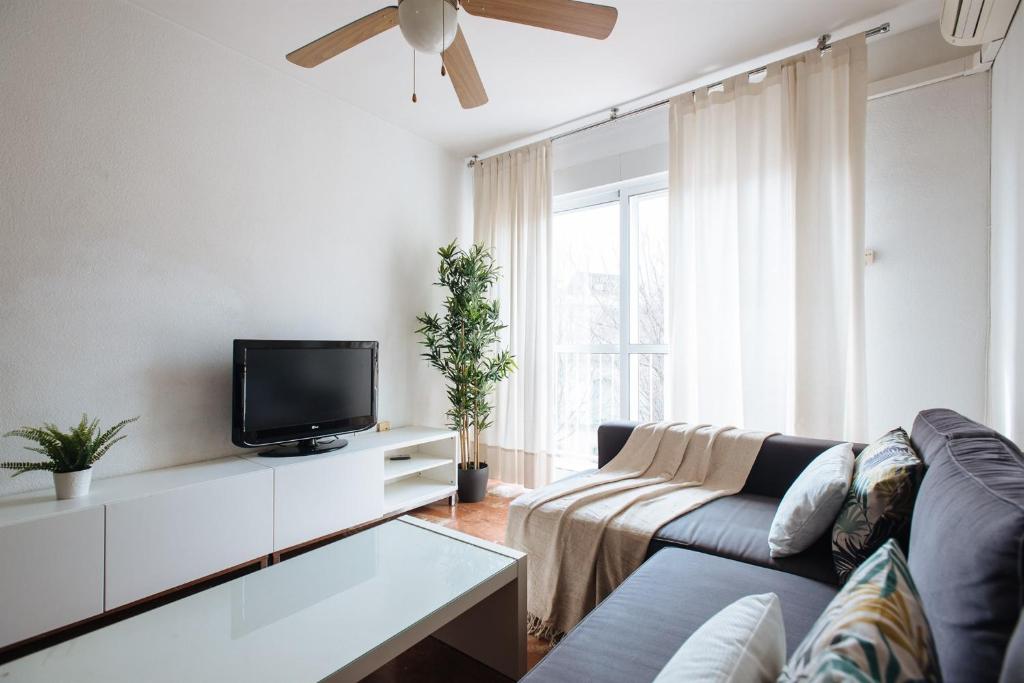 Televízia a/alebo spoločenská miestnosť v ubytovaní Calatrava Suite Apartment