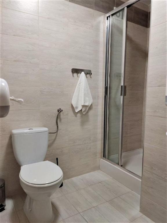 Koupelna v ubytování Hotel Cargo