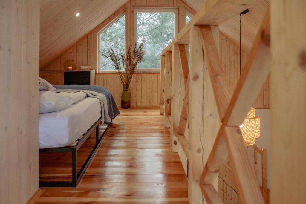 Posteľ alebo postele v izbe v ubytovaní Zielony domek nad Marychą w Budwieć