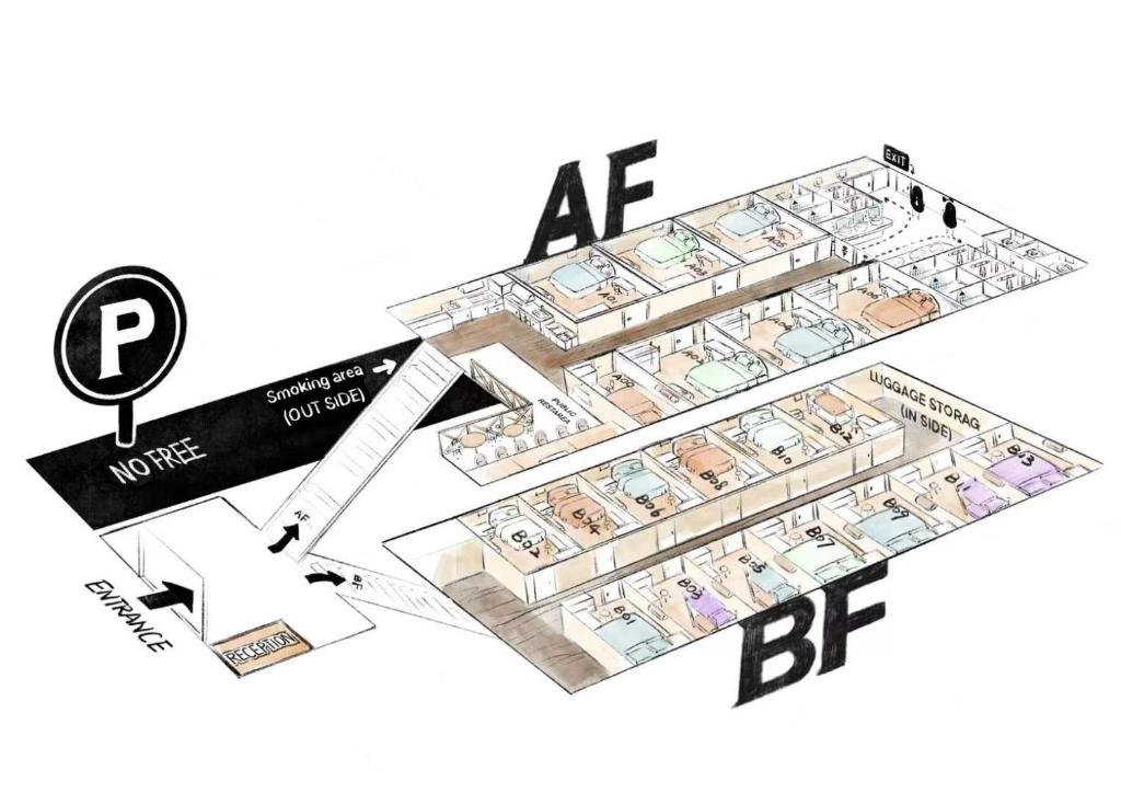 Půdorys ubytování E JOY INN-West Shinjuku Branch