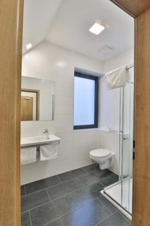 Koupelna v ubytování Apartmány Na handě
