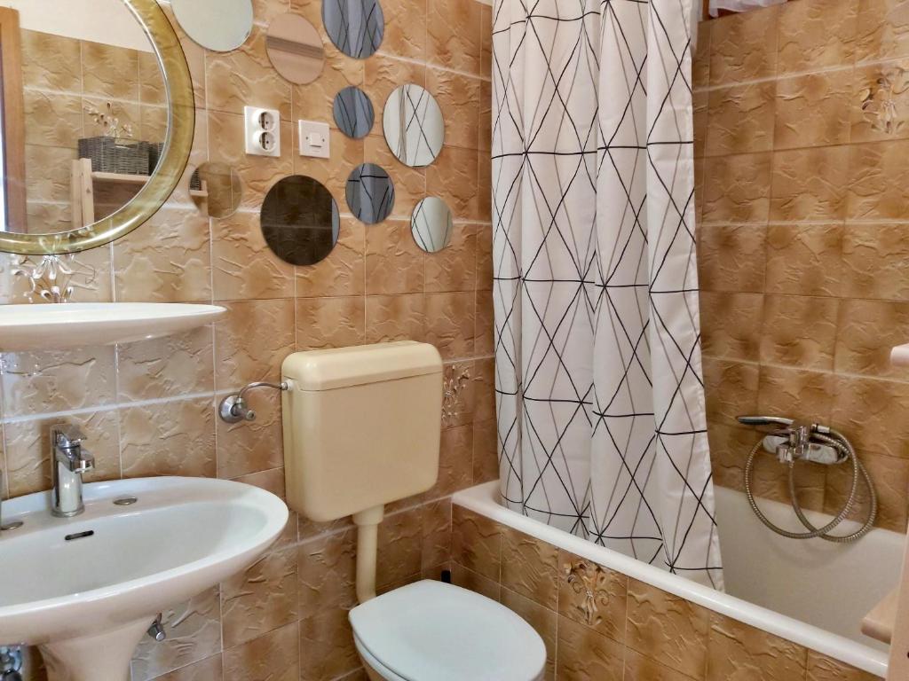 Koupelna v ubytování Apartment Juta