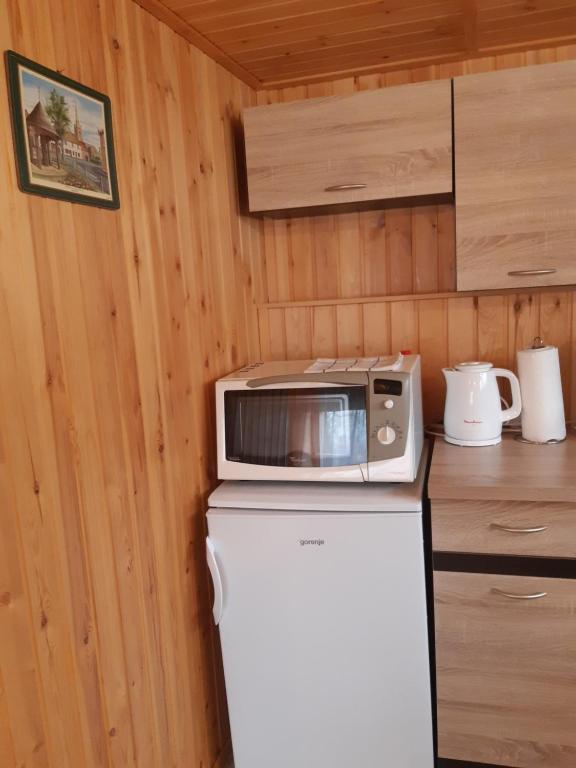 Kuchyň nebo kuchyňský kout v ubytování Mátyás Apartman