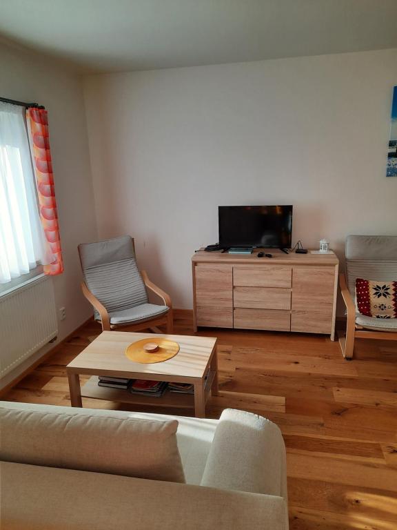 TV a/nebo společenská místnost v ubytování Apartmán u sjezdovky Filipovice