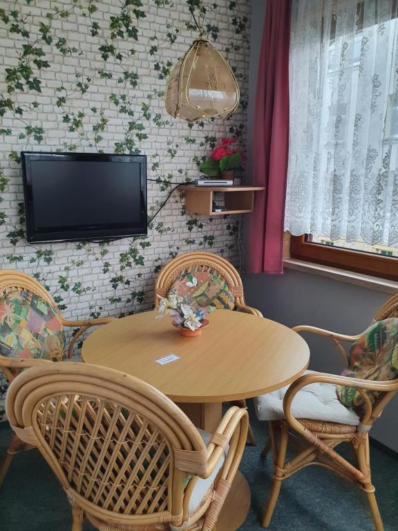 TV a/nebo společenská místnost v ubytování Pension Edelweiß