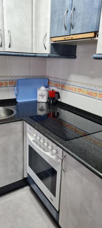 A kitchen or kitchenette at Apartamentos Tesón Ribadeo