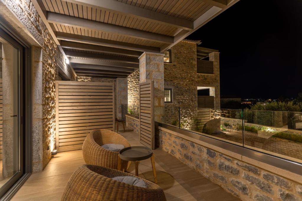 Balkón alebo terasa v ubytovaní Linari Villas