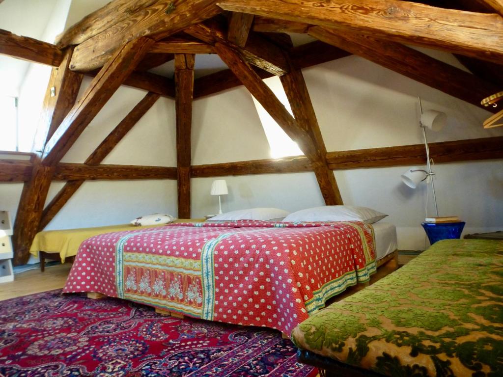 Postel nebo postele na pokoji v ubytování Ferienhaus Zur Alten Dame