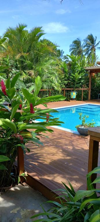 a view of a swimming pool in a resort at Tropical Retreat Rarotonga in Rarotonga