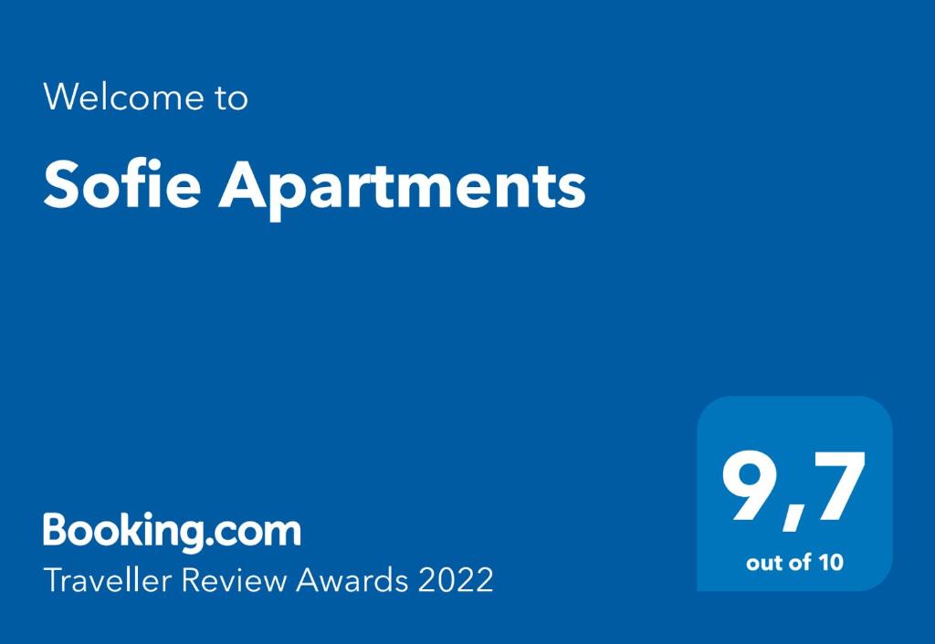 Certifikát, hodnocení, plakát nebo jiný dokument vystavený v ubytování Sofie Apartments