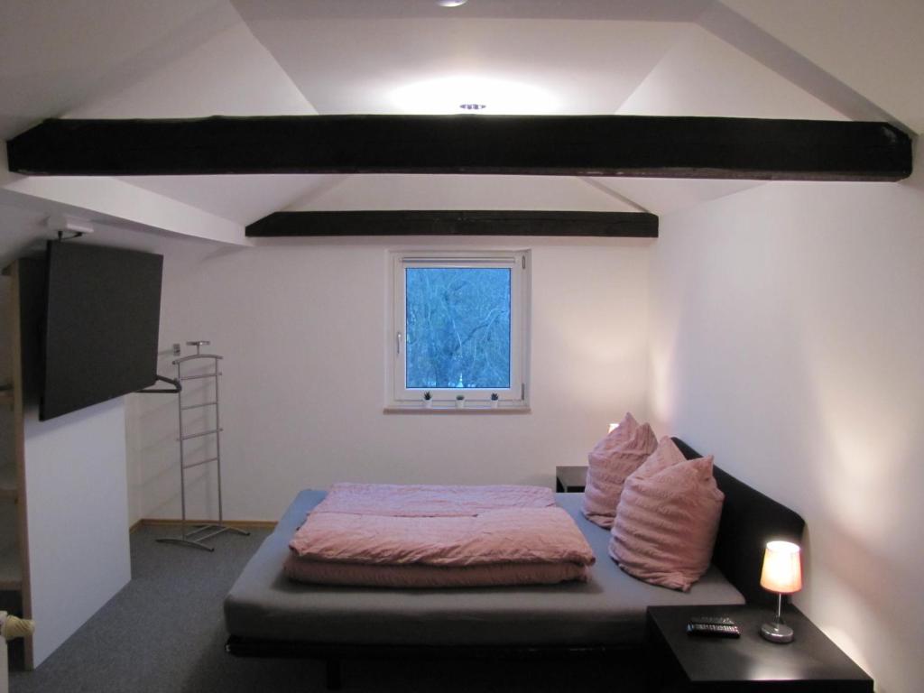 Katil atau katil-katil dalam bilik di Ferienwohnung für Naturliebhaber