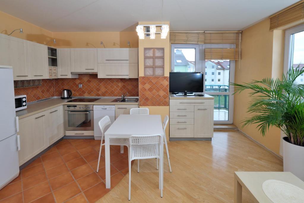 A kitchen or kitchenette at Apartament Słoneczny 6