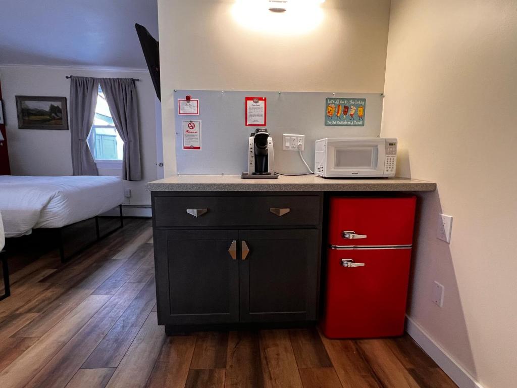 Kuchyň nebo kuchyňský kout v ubytování Sleep Woodstock Motel