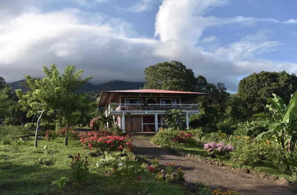 a house in the middle of a garden at Finca Ometepe in Balgue