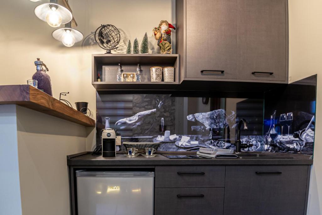 Kuchyň nebo kuchyňský kout v ubytování Apartman_PidžuN