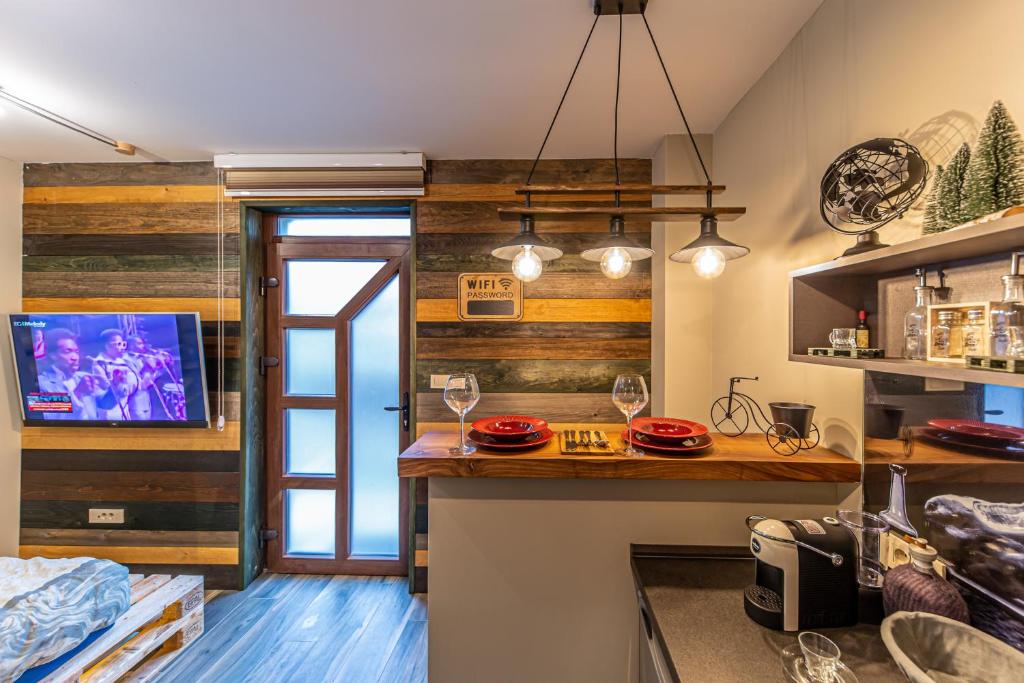 Kuchyň nebo kuchyňský kout v ubytování Apartman_PidžuN