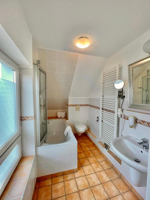 Koupelna v ubytování Gästehaus Südheide