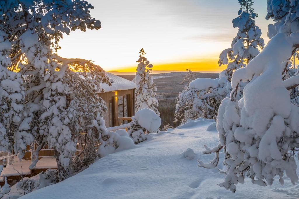 Lapland View Lodge v zimě
