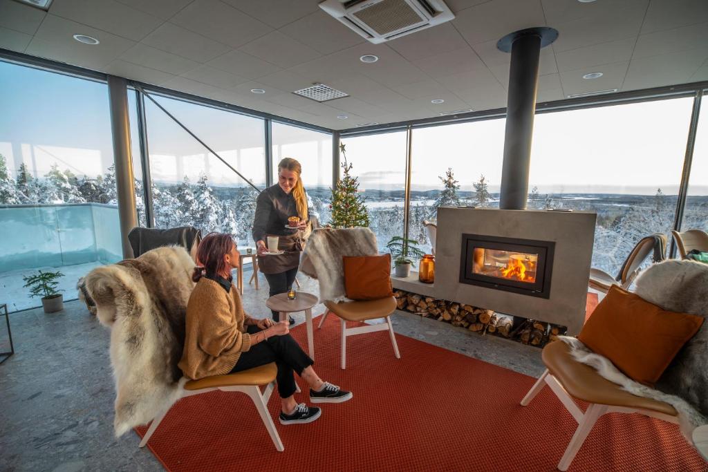 Posezení v ubytování Lapland View Lodge