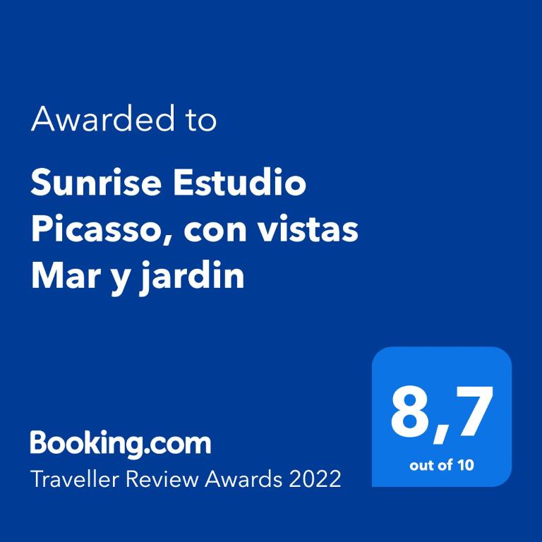Certifikát, hodnocení, plakát nebo jiný dokument vystavený v ubytování Sunrise Estudio Picasso, con vistas jardín y mar