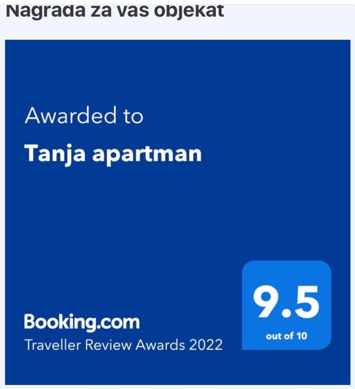 Certifikát, hodnocení, plakát nebo jiný dokument vystavený v ubytování Tanja apartman