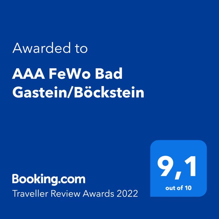 AAA FeWo Bad Gastein/Böckstein tanúsítványa, márkajelzése vagy díja