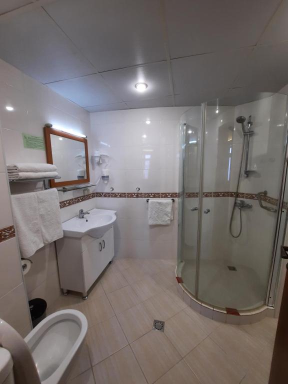 Koupelna v ubytování Hotel Mirhav