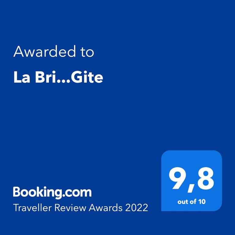 a screenshot of a cell phone with the text awarded to la brin cite at La Bri...Gite in L&#39;Isle-sur-la-Sorgue