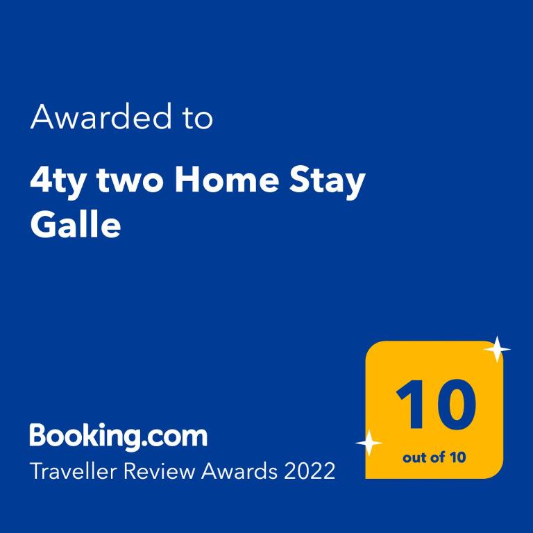 Certifikát, hodnocení, plakát nebo jiný dokument vystavený v ubytování 4ty two Homestay Galle