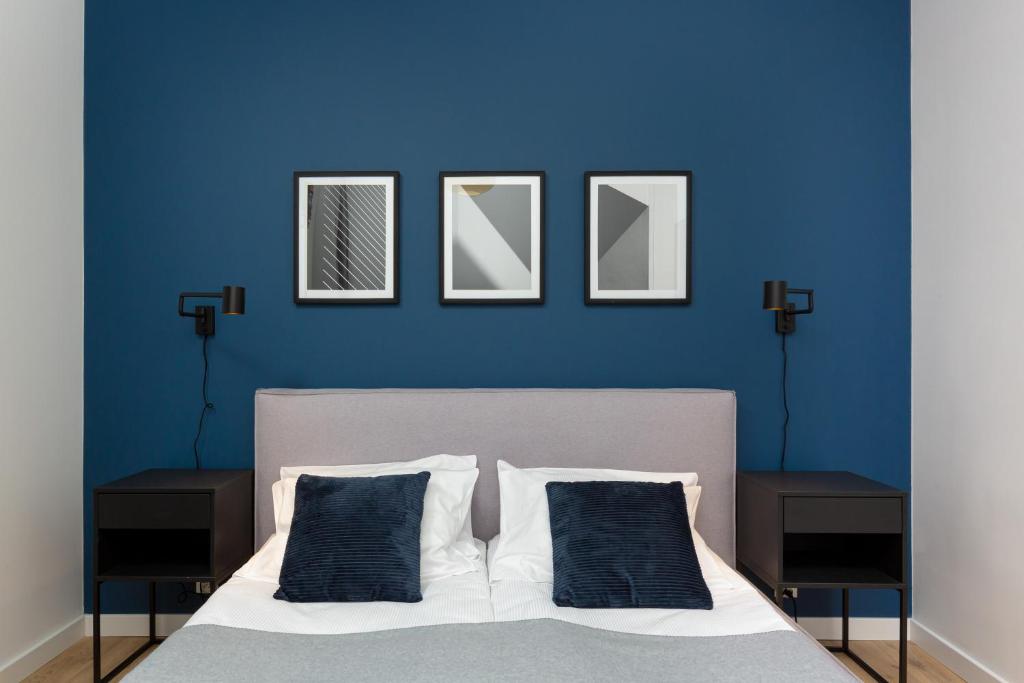 Posteľ alebo postele v izbe v ubytovaní Artistic Żoliborz Apartments by Noclegi Renters