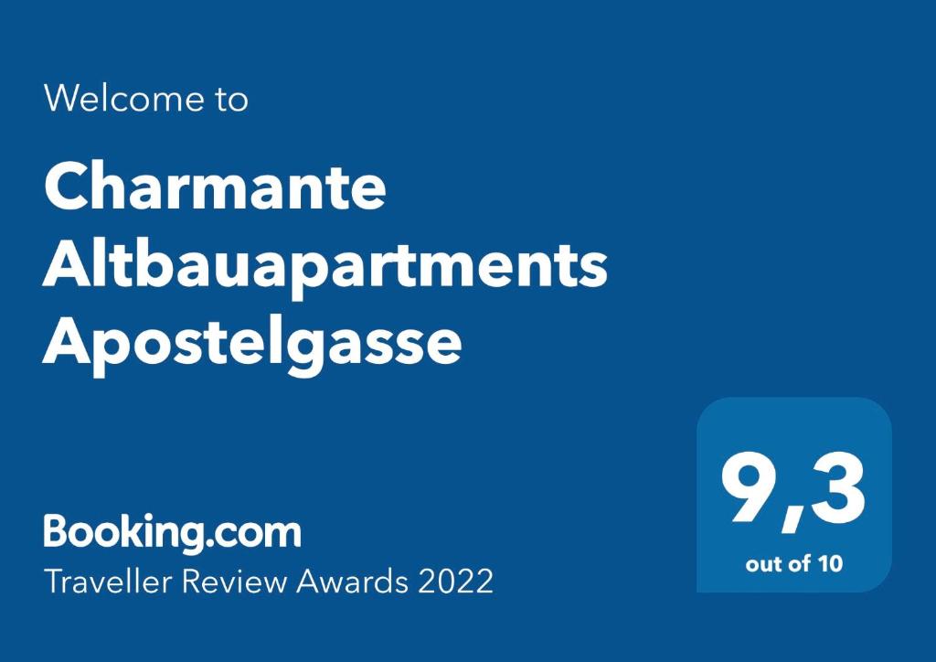 ウィーンにあるCharmante Altbauapartments Apostelgasseの認知症障害機器保証の青い看板