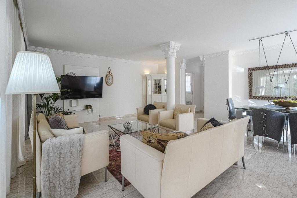 TV a/nebo společenská místnost v ubytování Luxury villa El Duque