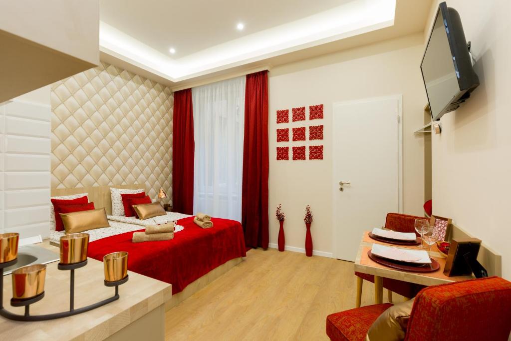 TV a/nebo společenská místnost v ubytování Budapest Holidays Harmony
