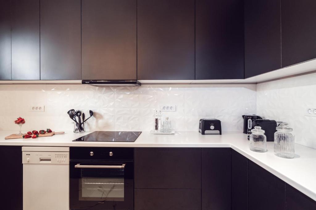 Kuchyň nebo kuchyňský kout v ubytování Maison Downtown Luxury Apartments!
