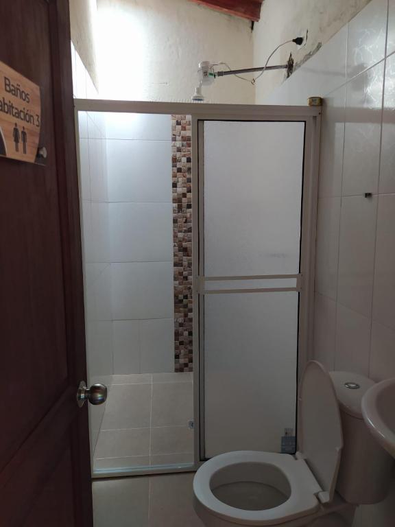 Koupelna v ubytování Hotel Orillas del Pizano