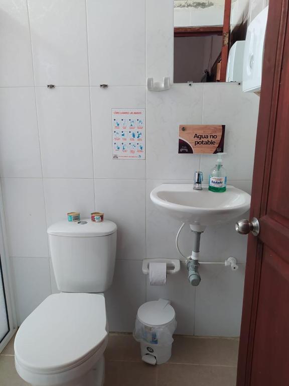 Koupelna v ubytování Hotel Orillas del Pizano