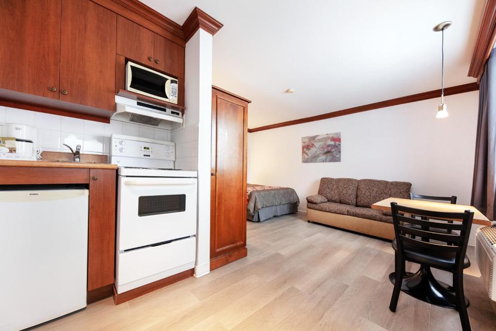 Kuchyň nebo kuchyňský kout v ubytování Hotel Plante