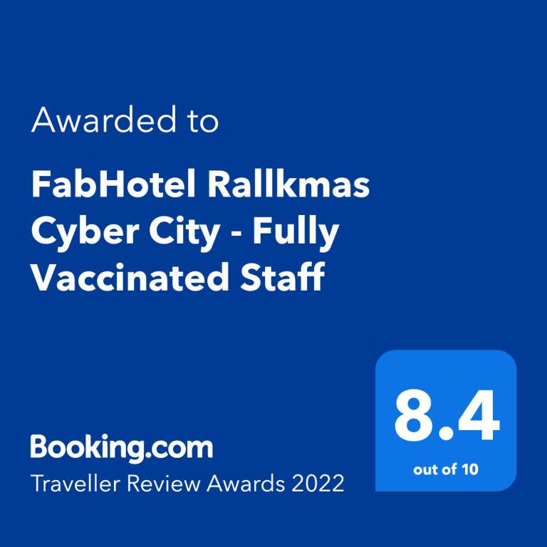 Certifikát, hodnocení, plakát nebo jiný dokument vystavený v ubytování FabHotel Rallkmas Cyber City