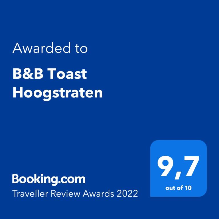 Certifikát, hodnocení, plakát nebo jiný dokument vystavený v ubytování B&B Toast Hoogstraten