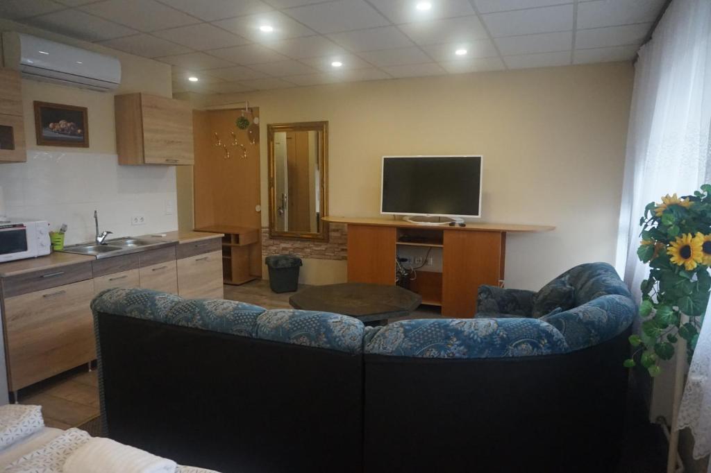 Telewizja i/lub zestaw kina domowego w obiekcie Hotel Ajka Üzletház Panzió Ajka