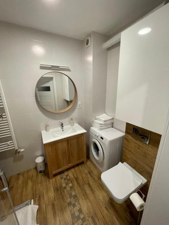 Koupelna v ubytování Apartament na Spokojnej